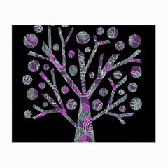 Purple Magical Tree Small Glasses Cloth (2-side) by Valentinaart