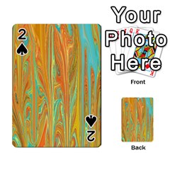 Beautiful Abstract In Orange, Aqua, Gold Playing Cards 54 Designs  by digitaldivadesigns
