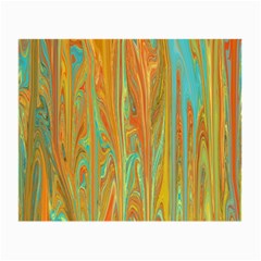 Beautiful Abstract In Orange, Aqua, Gold Small Glasses Cloth (2-side) by digitaldivadesigns