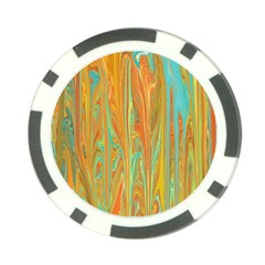 Beautiful Abstract In Orange, Aqua, Gold Poker Chip Card Guards (10 Pack)  by digitaldivadesigns