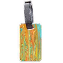 Beautiful Abstract In Orange, Aqua, Gold Luggage Tags (two Sides) by digitaldivadesigns