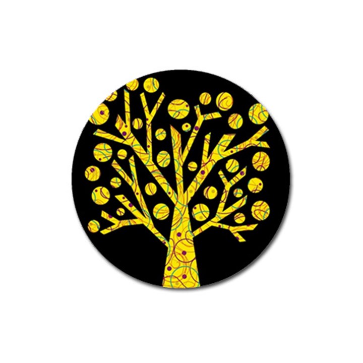 Yellow magical tree Magnet 3  (Round)