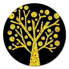 Yellow Magical Tree Magnet 5  (round)