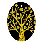 Yellow magical tree Oval Ornament (Two Sides) Front