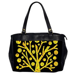 Yellow Magical Tree Office Handbags (2 Sides)  by Valentinaart