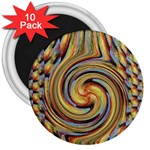 Gold Blue and Red Swirl Pattern 3  Magnets (10 pack)  Front