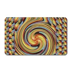 Gold Blue And Red Swirl Pattern Magnet (rectangular)