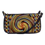 Gold Blue and Red Swirl Pattern Shoulder Clutch Bags Front