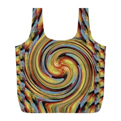 Gold Blue And Red Swirl Pattern Full Print Recycle Bags (l)  by digitaldivadesigns