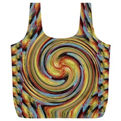 Gold Blue And Red Swirl Pattern Full Print Recycle Bags (l)  by digitaldivadesigns