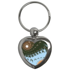 Sun-ray Swirl Design Key Chains (heart) 