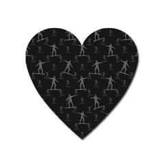 Surfing Motif Pattern Heart Magnet by dflcprints