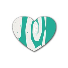 Aqua Blue And White Swirl Design Heart Coaster (4 Pack)  by digitaldivadesigns