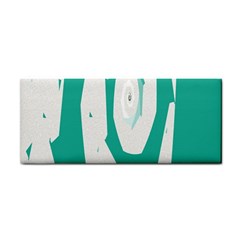 Aqua Blue And White Swirl Design Hand Towel by digitaldivadesigns