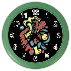 Colorful Abstract Spot Color Wall Clocks