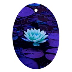 Lotus Flower Magical Colors Purple Blue Turquoise Ornament (oval)  by yoursparklingshop