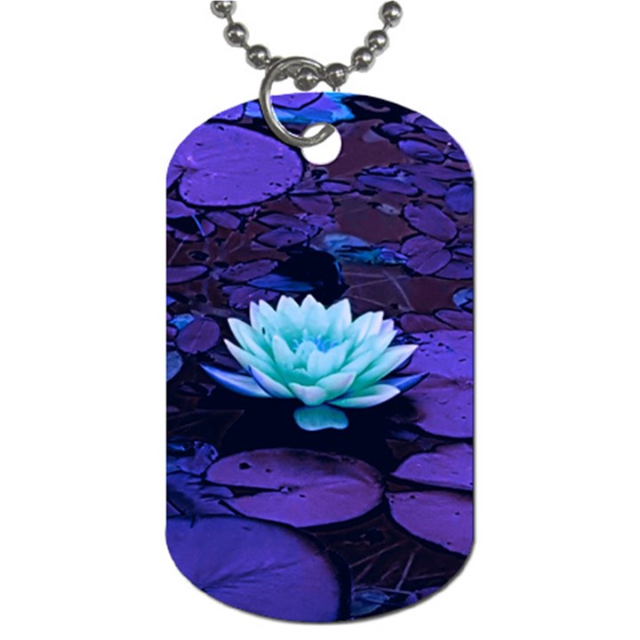 Lotus Flower Magical Colors Purple Blue Turquoise Dog Tag (Two Sides)