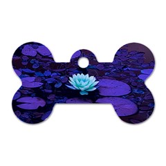 Lotus Flower Magical Colors Purple Blue Turquoise Dog Tag Bone (two Sides) by yoursparklingshop