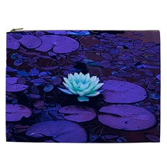 Lotus Flower Magical Colors Purple Blue Turquoise Cosmetic Bag (xxl)  by yoursparklingshop