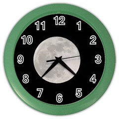 Full Moon At Night Color Wall Clocks by picsaspassion