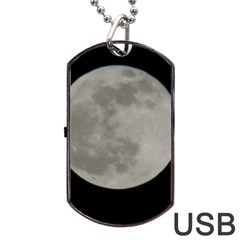 Close To The Full Moon Dog Tag Usb Flash (two Sides)  by picsaspassion