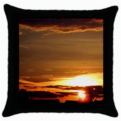 Summer Sunset Throw Pillow Case (black) by picsaspassion