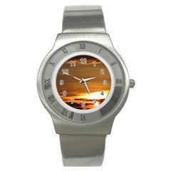 Summer Sunset Stainless Steel Watch by picsaspassion