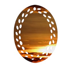 Summer Sunset Oval Filigree Ornament (2-side)  by picsaspassion