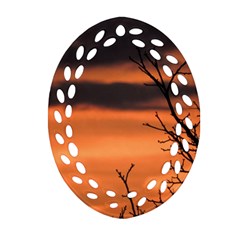 Tree Branches And Sunset Ornament (oval Filigree)  by picsaspassion