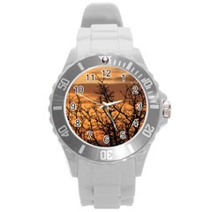 Colorful Sunset Round Plastic Sport Watch (l) by picsaspassion