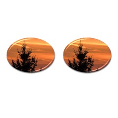 Christmas Tree And Sunset Cufflinks (oval)