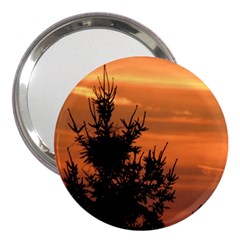 Christmas Tree And Sunset 3  Handbag Mirrors by picsaspassion