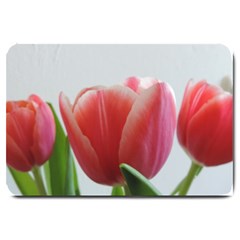 Red Tulips Large Doormat  by picsaspassion