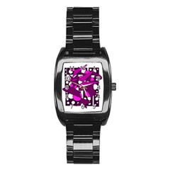 Something Purple Stainless Steel Barrel Watch by Valentinaart