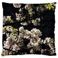 Japanese Cherry Flower Large Flano Cushion Case (one Side)