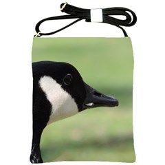Goose, Black And White Shoulder Sling Bags by picsaspassion