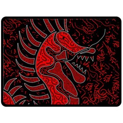 Red Dragon Fleece Blanket (large)  by Valentinaart