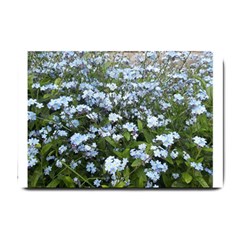 Blue Forget-me-not Flowers Small Doormat  by picsaspassion