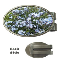 Little Blue Forget-me-not Flowers Money Clips (oval)  by picsaspassion