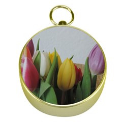 Colorful Bouquet Tulips Gold Compasses by picsaspassion