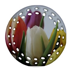 Colored By Tulips Ornament (round Filigree)  by picsaspassion