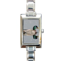 Wild Duck Swimming In Lake Rectangle Italian Charm Watch by picsaspassion