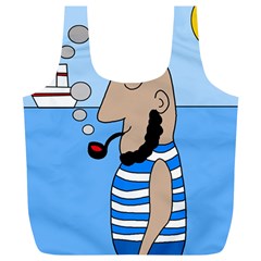 Sailor Full Print Recycle Bags (l)  by Valentinaart