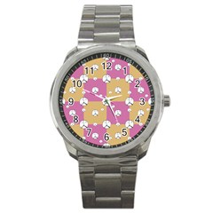 Symbol Peace Drawing Pattern Sport Metal Watch by dflcprints