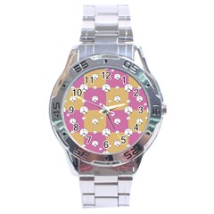 Symbol Peace Drawing Pattern Stainless Steel Analogue Watch by dflcprints