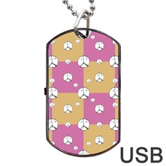 Symbol Peace Drawing Pattern Dog Tag Usb Flash (one Side) by dflcprints