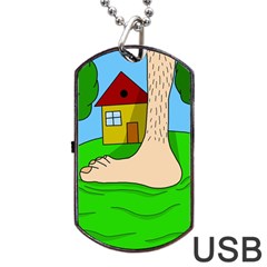 Giant Foot Dog Tag Usb Flash (two Sides) 