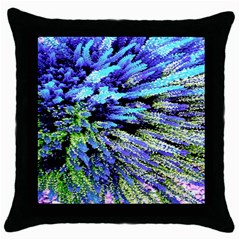 Colorful Floral Art Throw Pillow Case (black) by yoursparklingshop