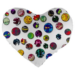 Play With Me Large 19  Premium Heart Shape Cushions by Valentinaart