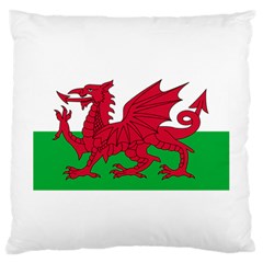 Flag Of Wales Large Cushion Case (two Sides) by abbeyz71